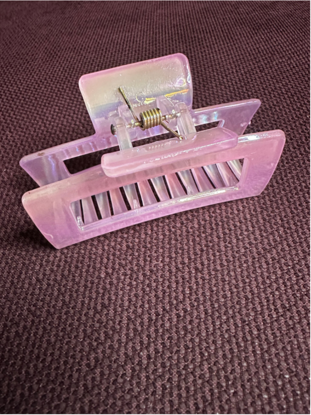 Pink Plastic Hair Claw Clip - Picture 2 of 2